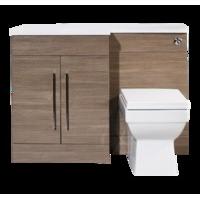 ispace left hand vanity and wc unit with newport toilet medium oak