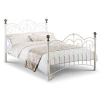 isabel white metal bed frame double