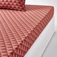 Issor Fitted Sheet in Terracotta
