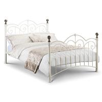 isabel white metal bed frame king