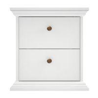 Isabella White 2 Drawer Bedside Chest (H)482mm (W)458mm