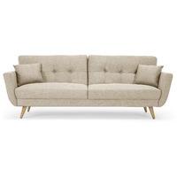 isabella fabric 3 seater sofa bed natural