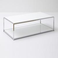Isabel Coffee Table Rectangular In White Gloss With Chrome Frame