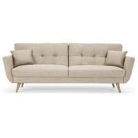 Isabella Fabric 3 Seater Sofa Bed Natural