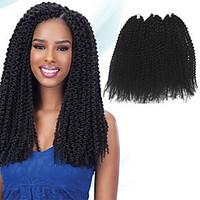 Island Twist Pre-loop Crochet Braids Dark Black Hair Extensions 16Inch Kanekalon 1 Package For Full Head 148g gram Hair Braids