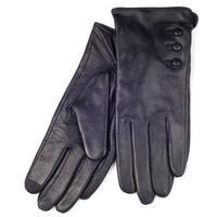 isotoner 3 Button Detail Leather Smartouch Black Small