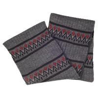 isotoner Mens Fair Isle Knit Collection Charcoal Scarf One Size