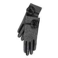 isotoner Wonderfit Herringbone Gloves Black/Grey One Size