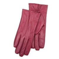 Isotoner Ladies 3 Point Waterproof Leather glove Red Medium