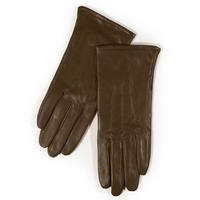 isotoner Wonderfit 3 Point Leather Glove Brown One Size