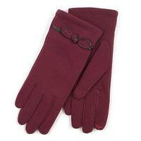 Isotoner Ladies Smartouch Glove with Bow Detail Burgundy One Size