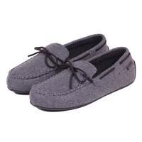 Isotoner Mens Woven Check Moccasin Slippers Grey Small (UK 7-8)