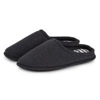 Isotoner Mens Stripe Mule Slipper Charcoal Grey Large (UK Size 11-12)