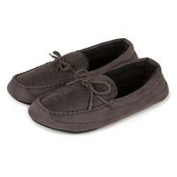 Isotoner Mens Pebble Moccasin Slippers Grey Medium (UK 8.5-9.5)