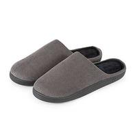 isotoner mens pillowstep cord mule slippers grey large uk 10 11