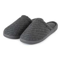 isotoner mens textured knit mule slippers grey large uk 10 11