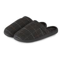 Isotoner Mens Woven Check Pillowstep Mule Slippers Check UK Size 11