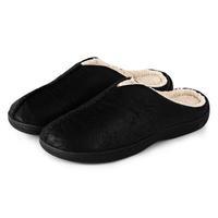 isotoner mens pebble mule slippers with sherpa black large uk 10 11