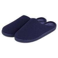 isotoner textured pillowstep mule slippers navy large uk 10 11