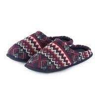 isotoner mens fair isle knit mule slippers navyred uk size 9