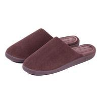 Isotoner Mens Textured Pillowstep Mule Slippers Brown Medium (UK 8.5-9.5)