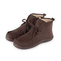 Isotoner Mens Suedette Boot Slippers Brown Large (UK 10-11)