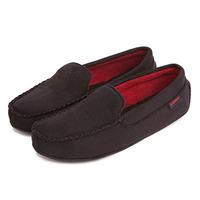 isotoner Mens Pillowstep Driving Moccasin Slippers Black Small (UK 7-8)