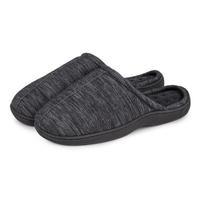 Isotoner Mens Denim Seam Mule Slippers Black Denim Medium (UK Size 8.5-9.5)