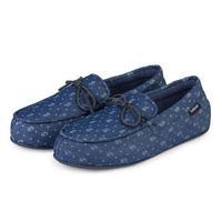 Isotoner Mens Paisley Lined Denim Moccasin Slippers Denim Paisley Large (UK Size 10-11)