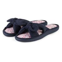 Isotoner Ladies Waffle Open Toe Slipper Navy UK Size 5