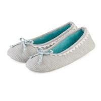 Isotoner Ladies Waffle Ballet Slipper Grey Medium (UK 4-5)