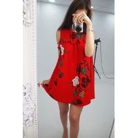 isla floral print frill swing dress