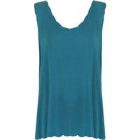 Isadora Scallop Edge Vest Top - Teal