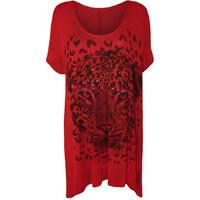 isabel tiger sparkle hanky hem top red