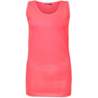 isabel basic ribbed sleeveless vest top fluorescent pink