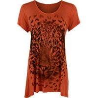 isabel tiger sparkle hanky hem top rust