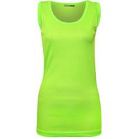 Isabel Basic Ribbed Sleeveless Vest Top - Fluorescent Green