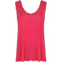 isadora scallop edge vest top cerise