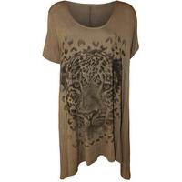 isabel tiger sparkle hanky hem top brown