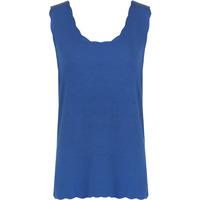 isadora scallop edge vest top royal blue