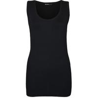 isabel basic ribbed sleeveless vest top black