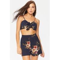 Isobelle Navy Floral Tie Front Two Piece Set