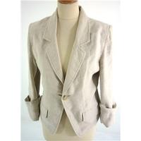 isabel de pedro size 12 cream linen fitted jacket