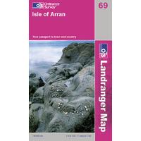 isle of arran os landranger active map sheet number 69