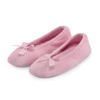 isotoner ladies terry ballerina slippers pale pink medium uk 4 5