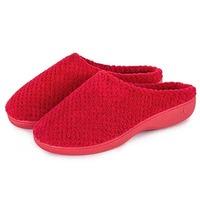 isotoner ladies popcorn terry mule slippers red uk size 4