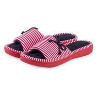 isotoner ladies red white stripe open toe slipper navy pink uk size 4