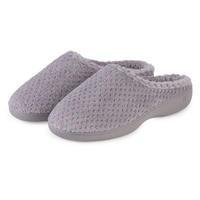 Isotoner Ladies Popcorn Terry Mule Slippers Pale Grey UK Size 6