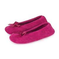 isotoner ladies terry ballerina slippers sangria xl uk 7 8