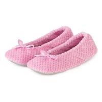 Isotoner Ladies Popcorn Ballet Slippers Pale Pink Small (UK 3-4)